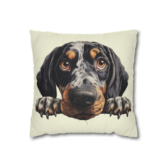Bluetick Coonhound Dog Throw Pillowcase — Cute Puppy Decorative Cushion Cover