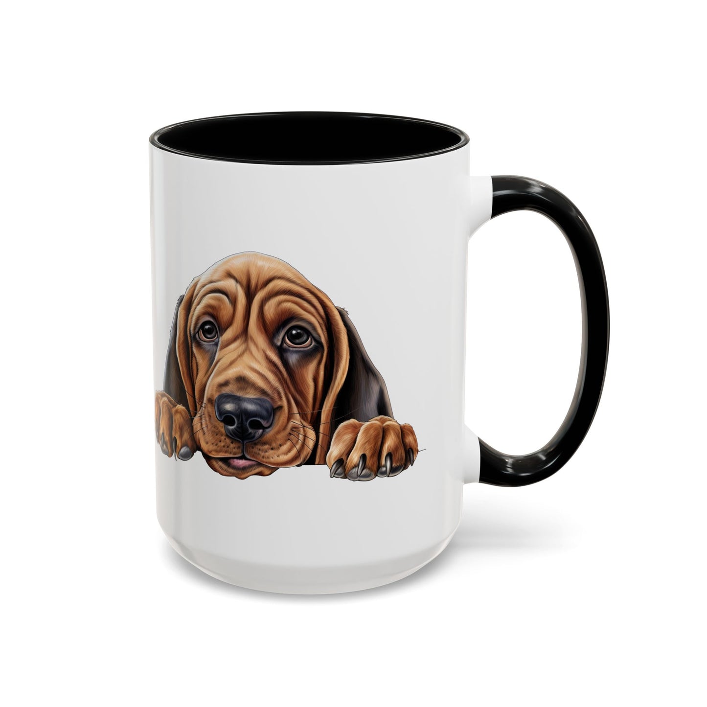 Bloodhound Dog Accent Coffee Mug - Cute Peeking Puppy 11/15oz