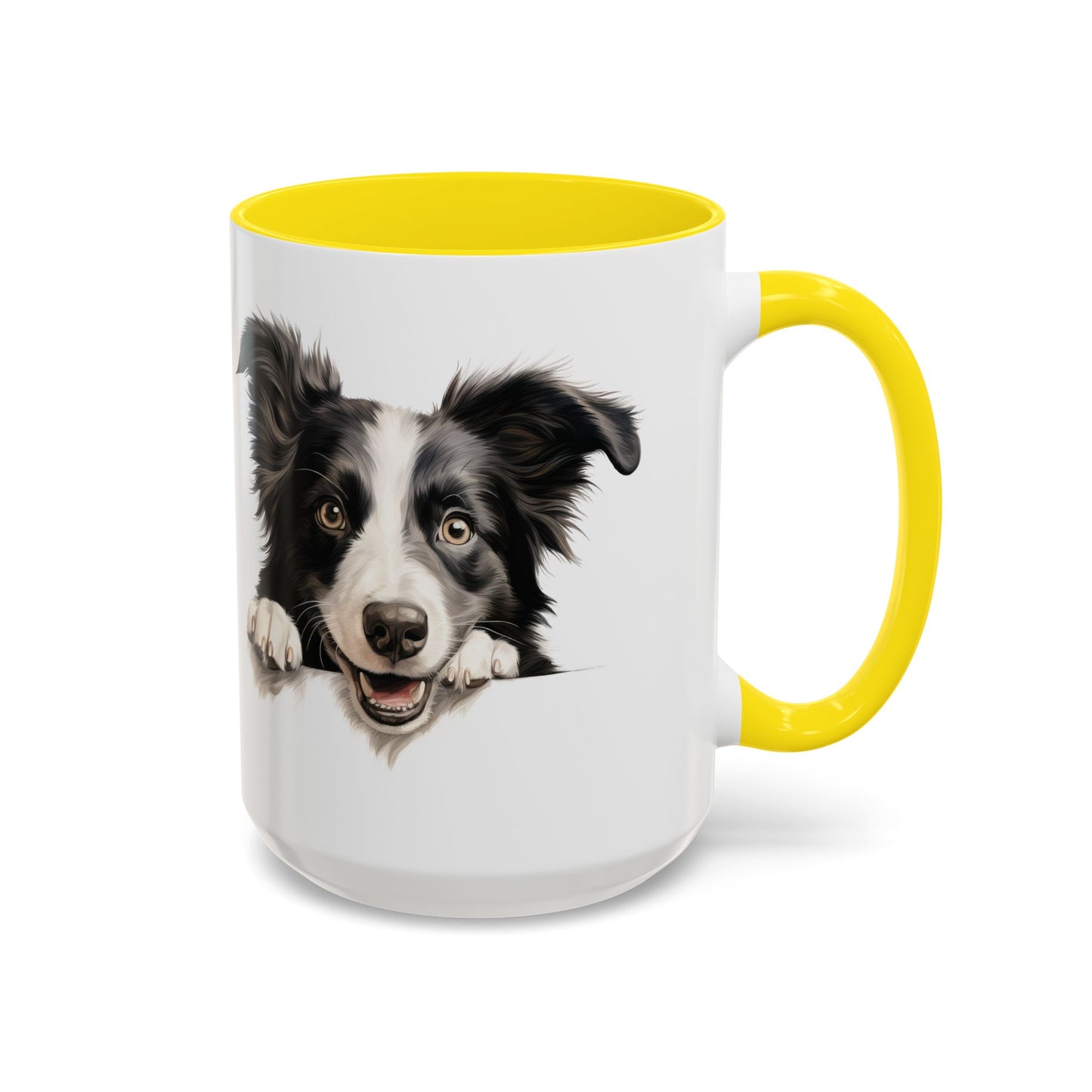 Border Collie Peek Coffee Mug — Cute Dog Lover Accent Mug (11/15oz)