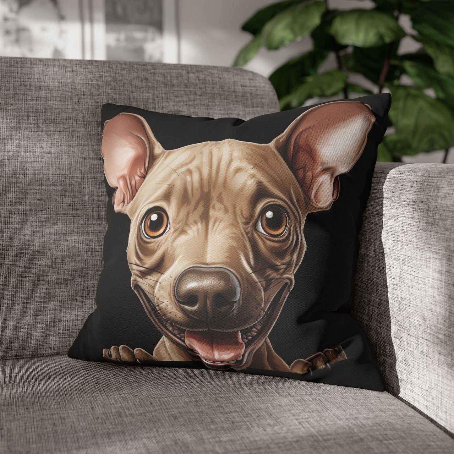 American Hairless Terrier Throw Pillowcase — Decorative Dog Pillow Cover