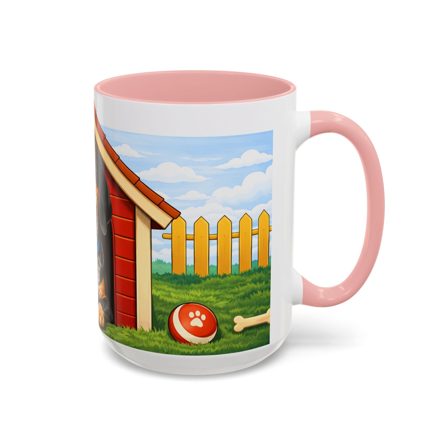 Bluetick Coonhound — Red Doghouse Accent Mug (11/15oz)