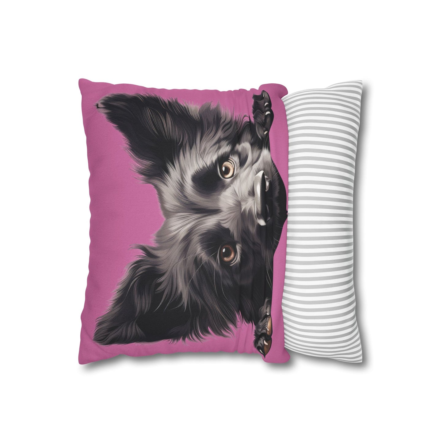 Belgian Sheepdog Face Decorative Pillow - Cute Peeking Pet Throw Pillowcase