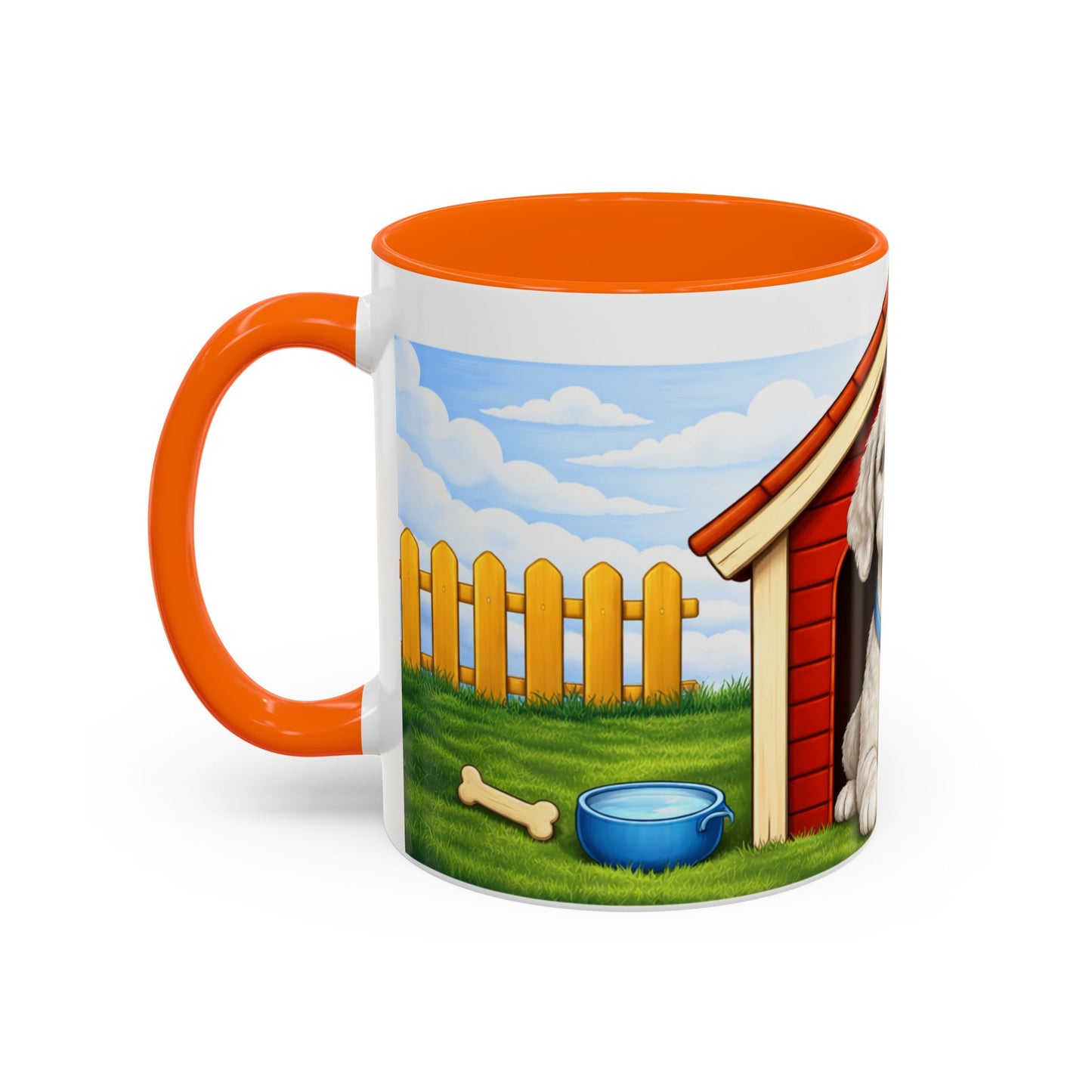 Bedlington Terrier– Red Doghouse Design Accent Mug (11oz/15oz)