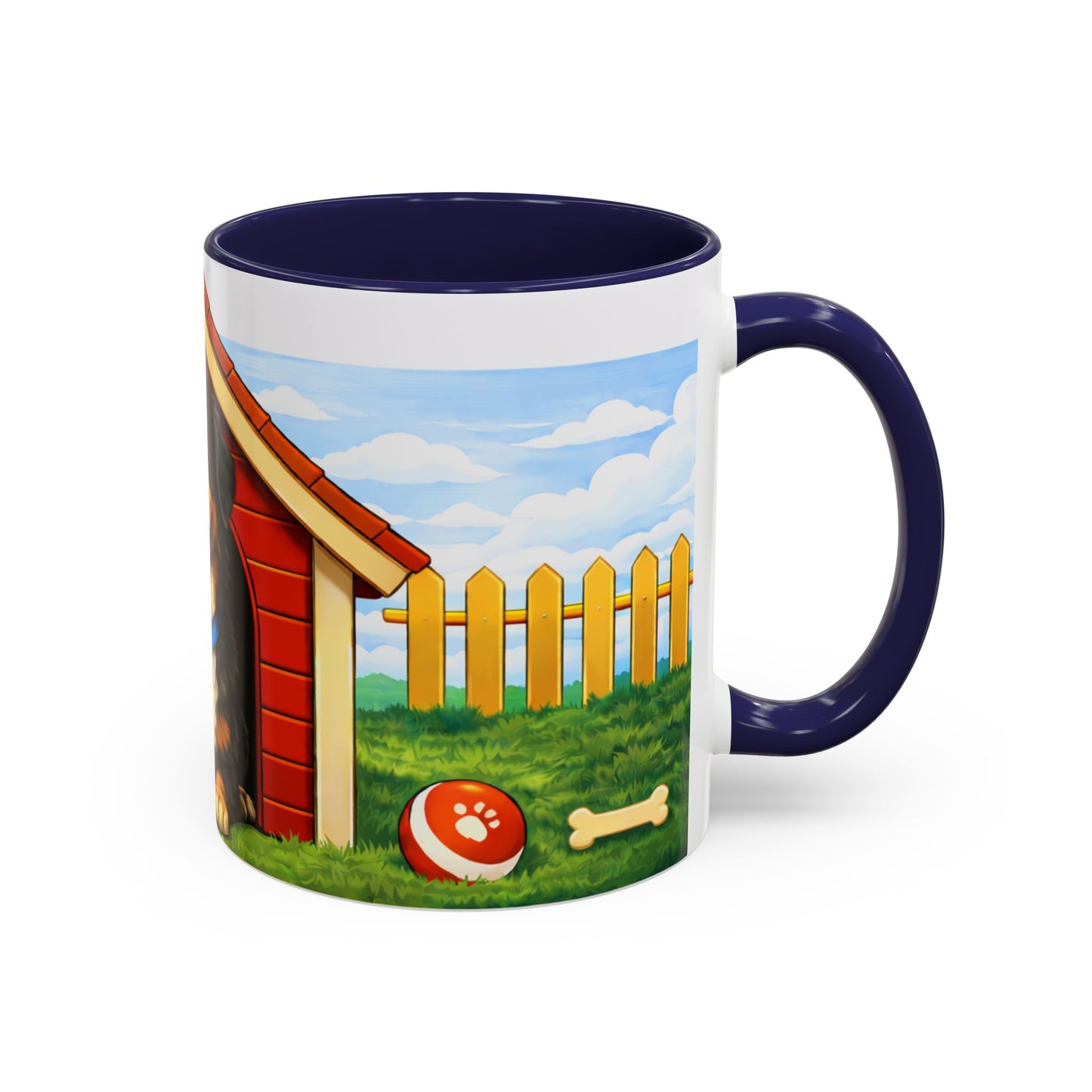 Bernese Mountain — Red Doghouse Accent Mug (11oz/15 oz)