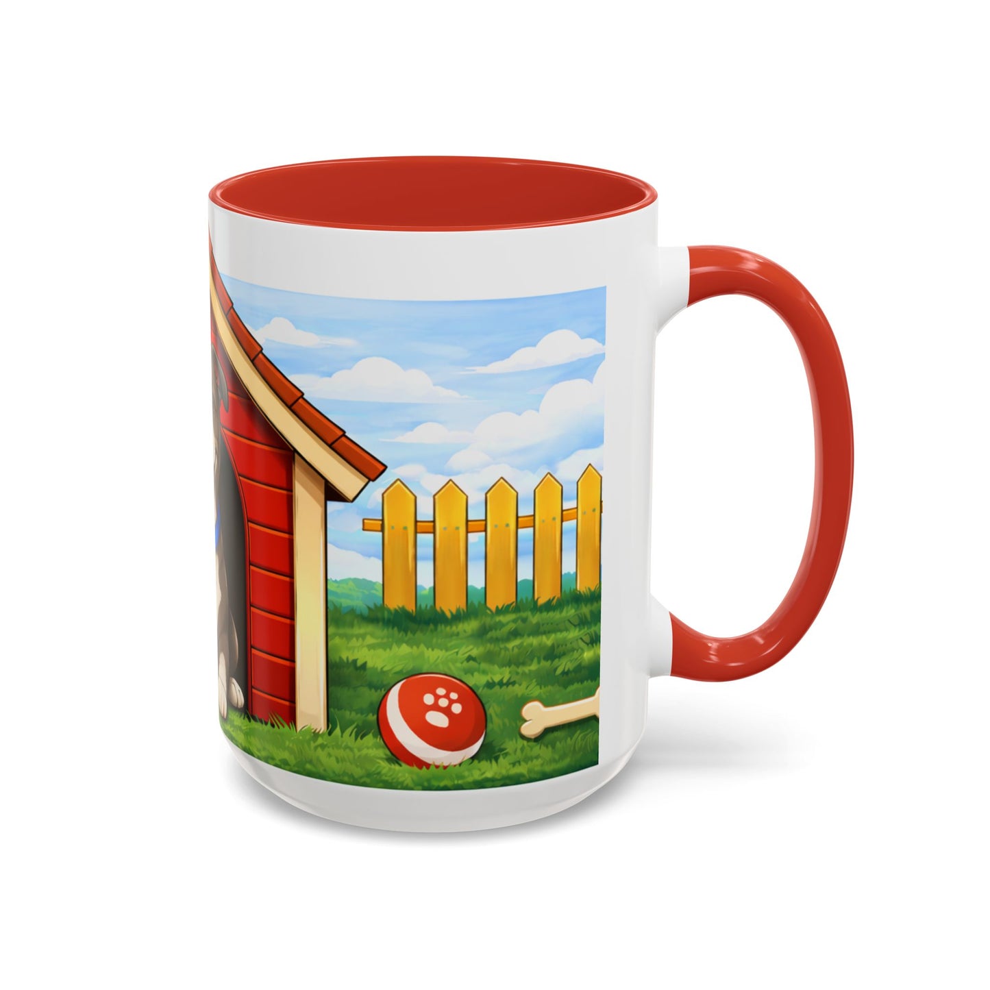 American Pit Bull  — Cute Pitbull in Red Doghouse Coffee Cup (11/15 oz)