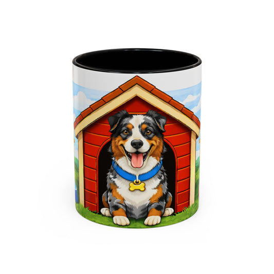 Australian Shepherd — Red Dog House Accent Coffee Mug (11/15oz)