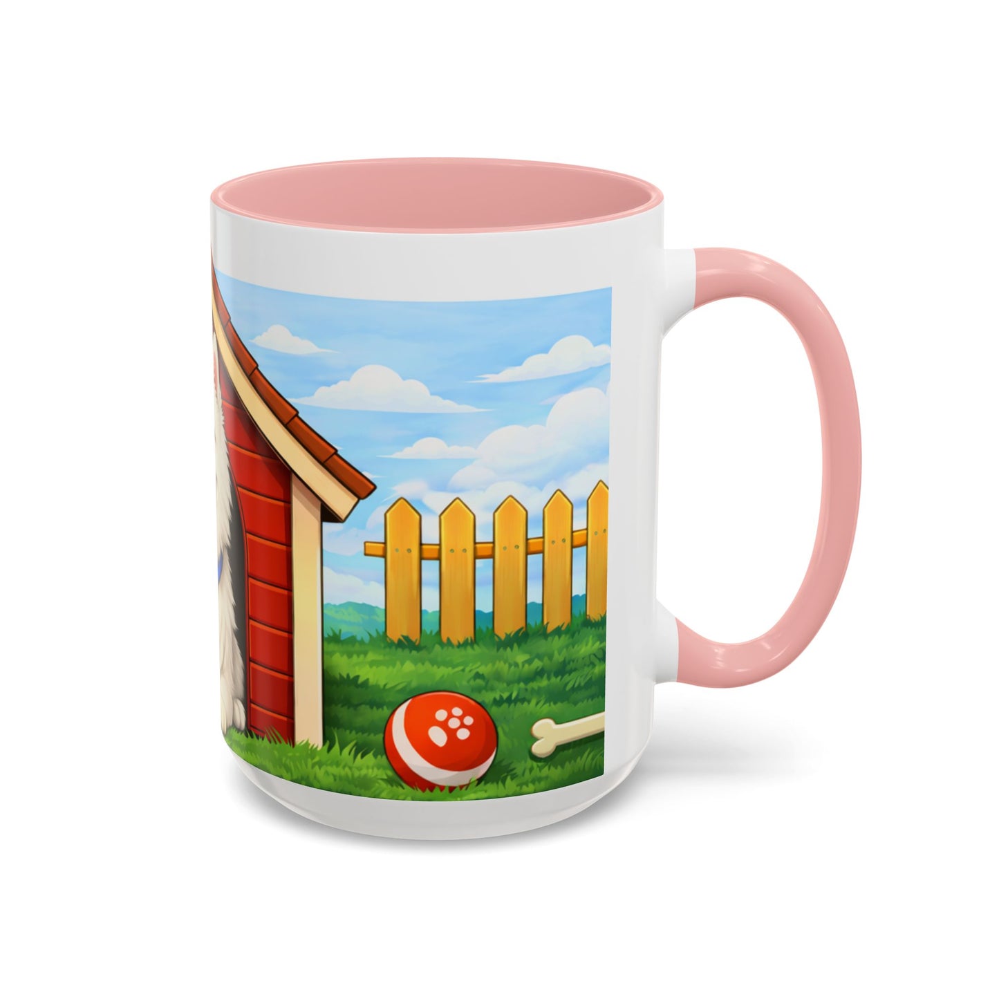 American Eskimo — Red Doghouse Accent Coffee Cup (11/15oz)