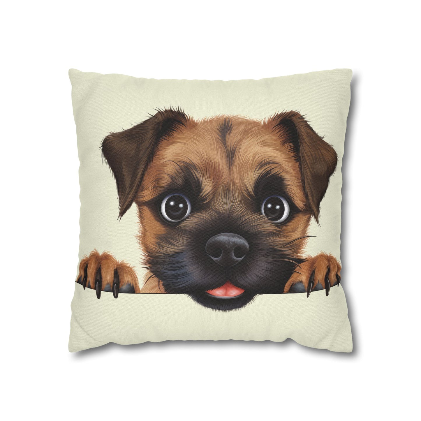 Border Terrier Throw Pillowcase — Adorable Puppy Decorative Pillow Cover