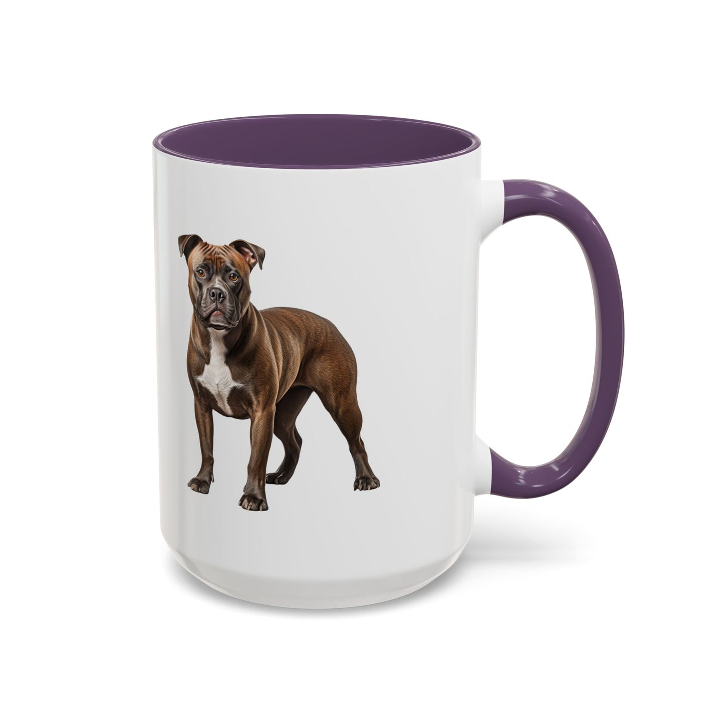 staffordshire-bull-terrier Accent Coffee Mug — Cute Brown Boxer Dog Illustration (11/15 oz)