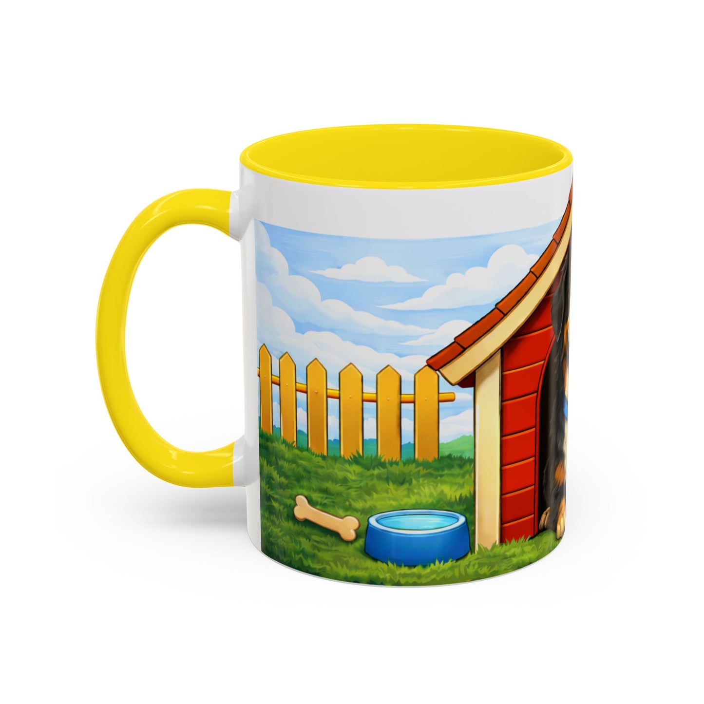 Bernese Mountain — Red Doghouse Accent Mug (11oz/15 oz)