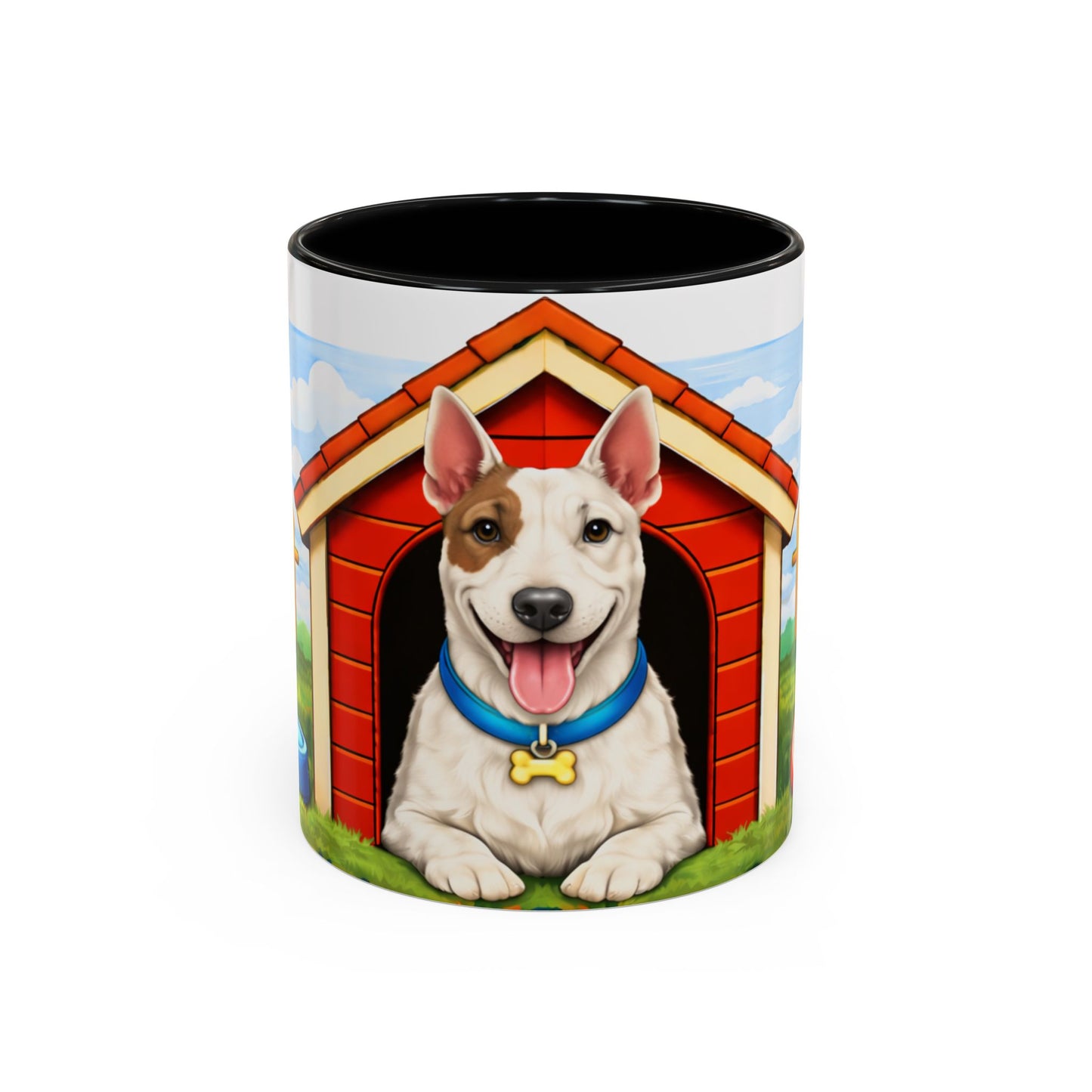 Bull Terrier — Red Doghouse Accent Mug (11/15oz)
