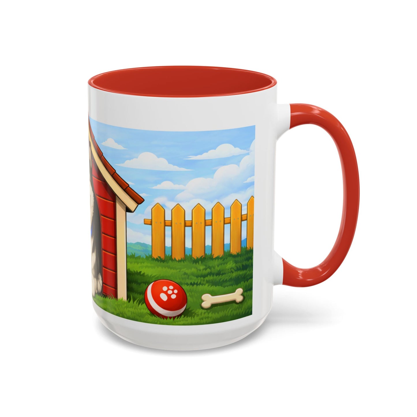 Alaskan Malamute : Red Dog House Mug (11oz/15oz)