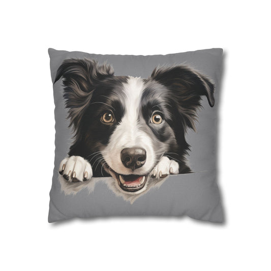 Border Collie Pillowcase — Cute Dog Decorative Throw Pillow