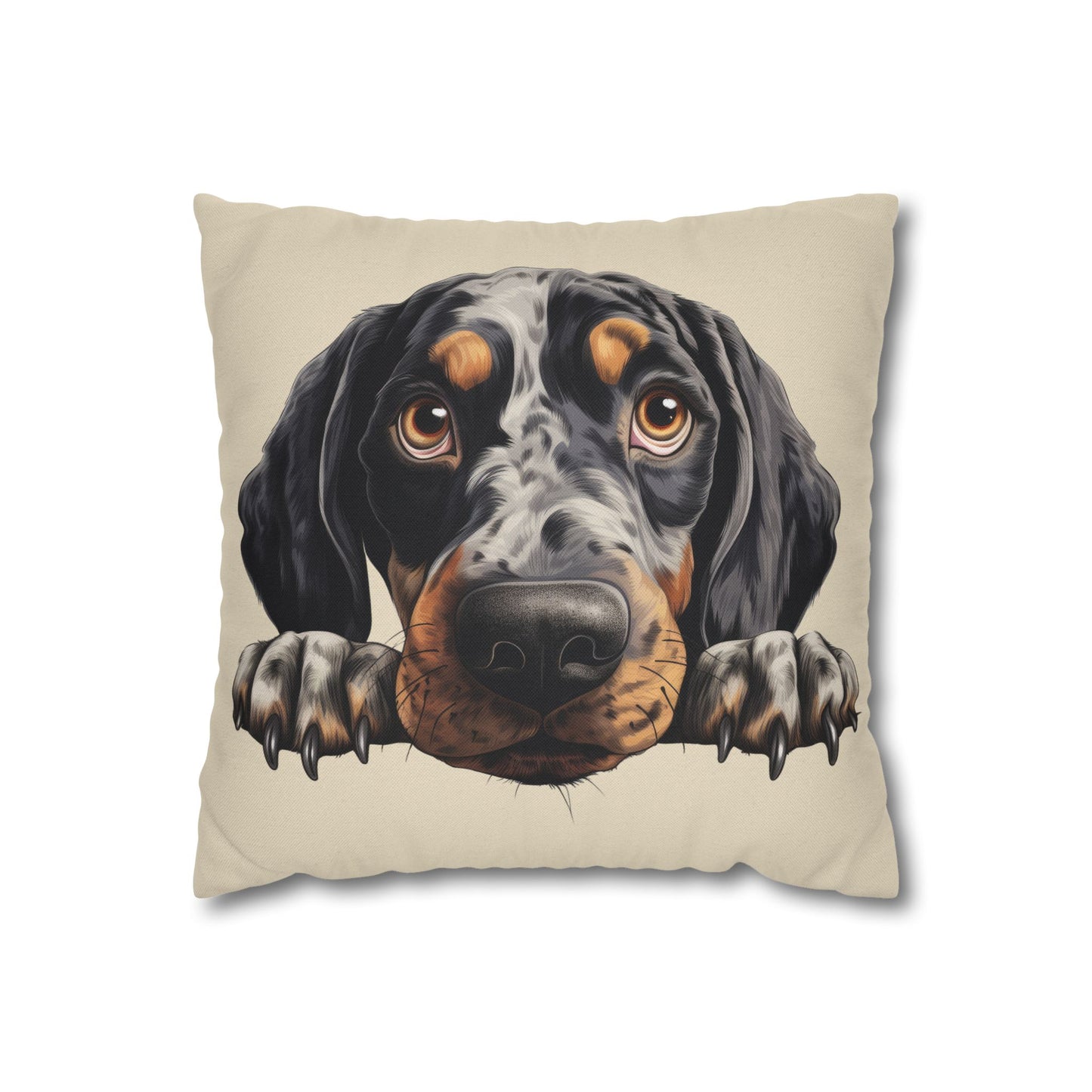 Bluetick Coonhound Dog Throw Pillowcase — Cute Puppy Decorative Cushion Cover