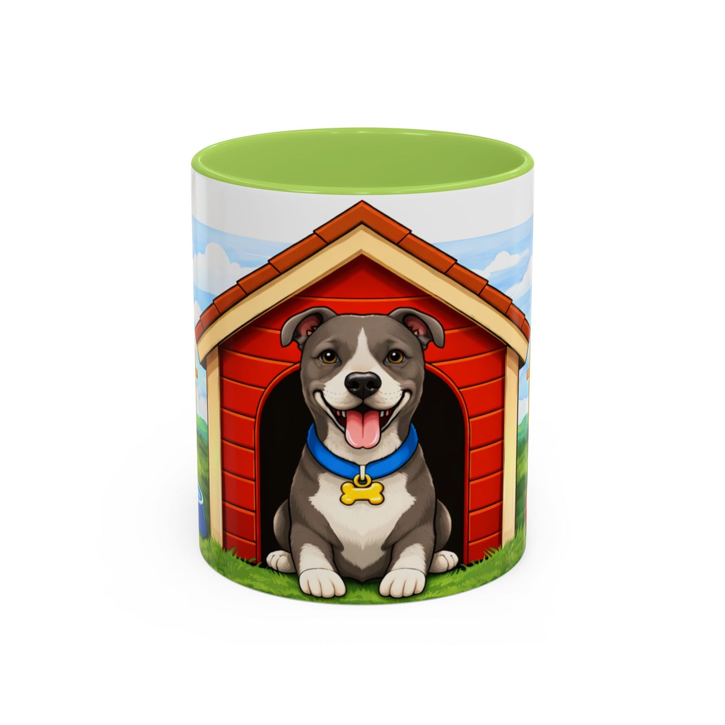 American Pit Bull  — Cute Pitbull in Red Doghouse Coffee Cup (11/15 oz)