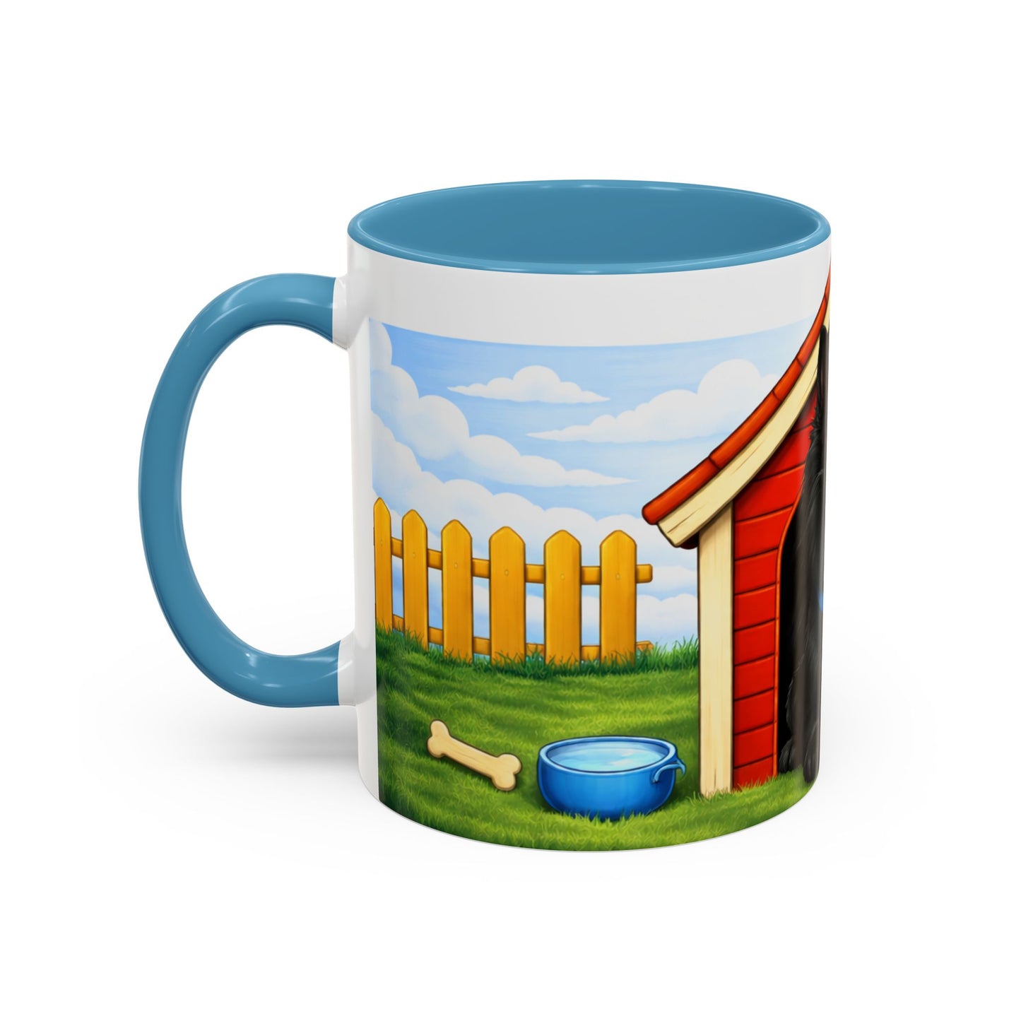 Belgian Sheepdog -- Red Doghouse Accent Coffee Mug (11oz/15oz)