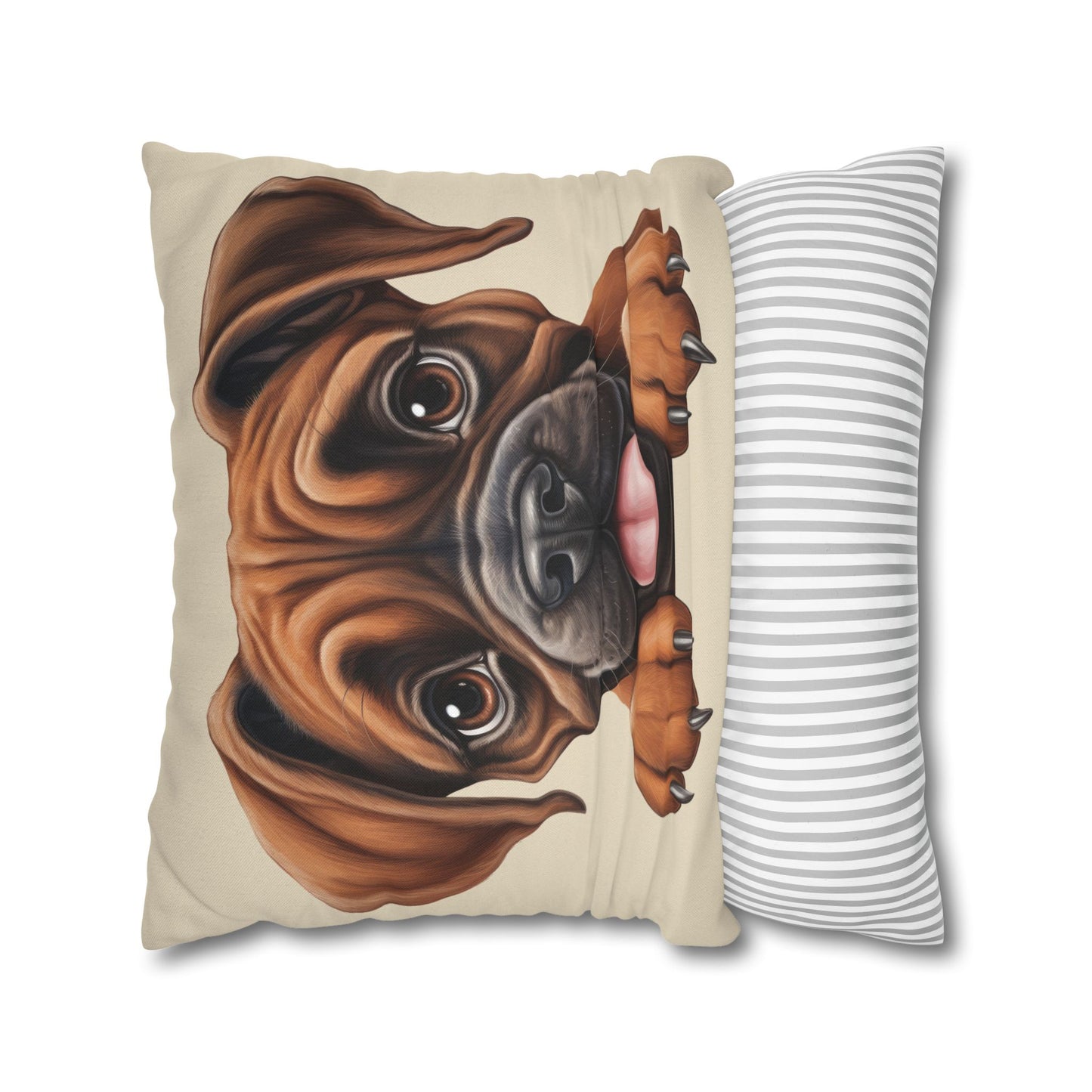 Brown Boxer Decorative Pillowcase — Cute Dog Throw Pillow Cover