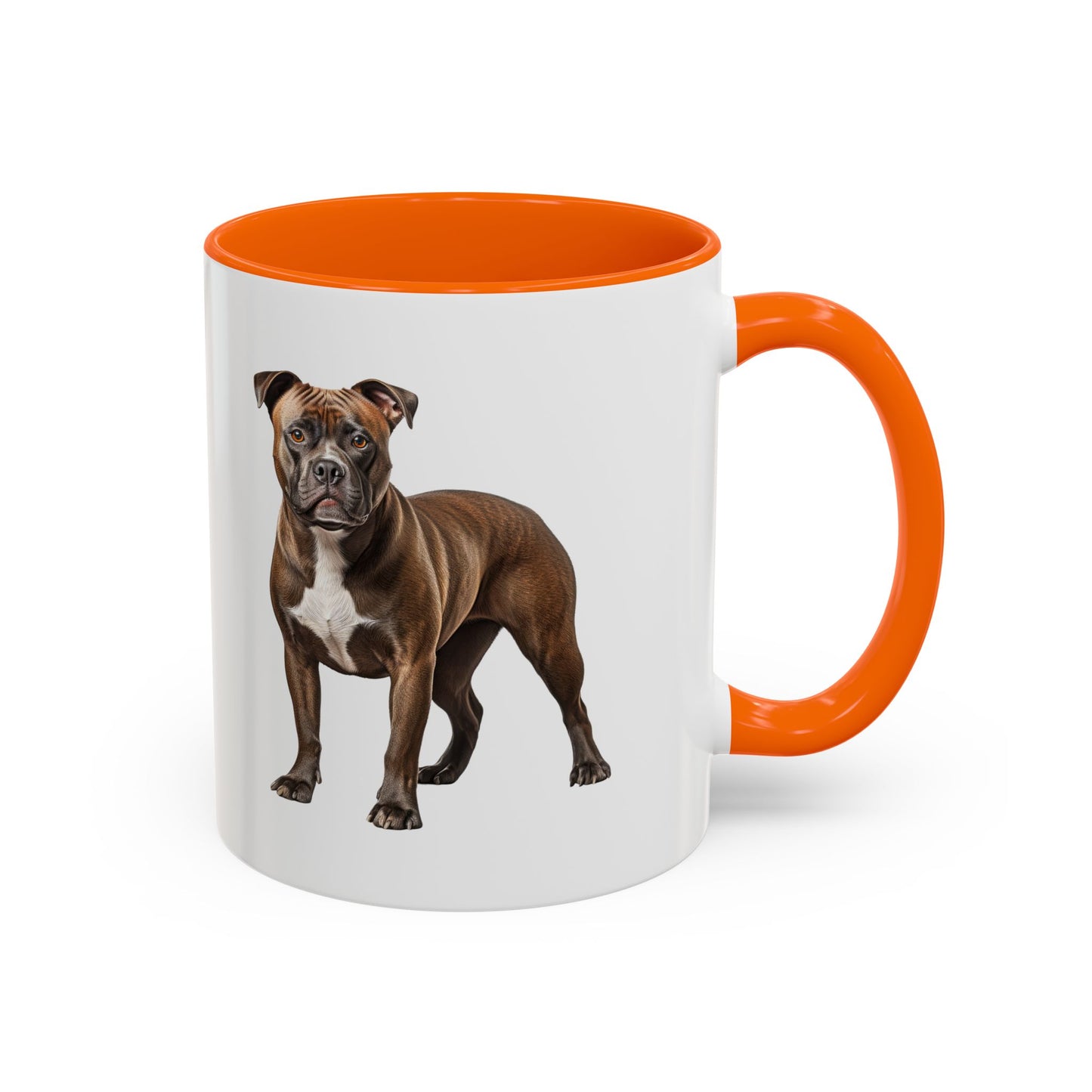staffordshire-bull-terrier Accent Coffee Mug — Cute Brown Boxer Dog Illustration (11/15 oz)