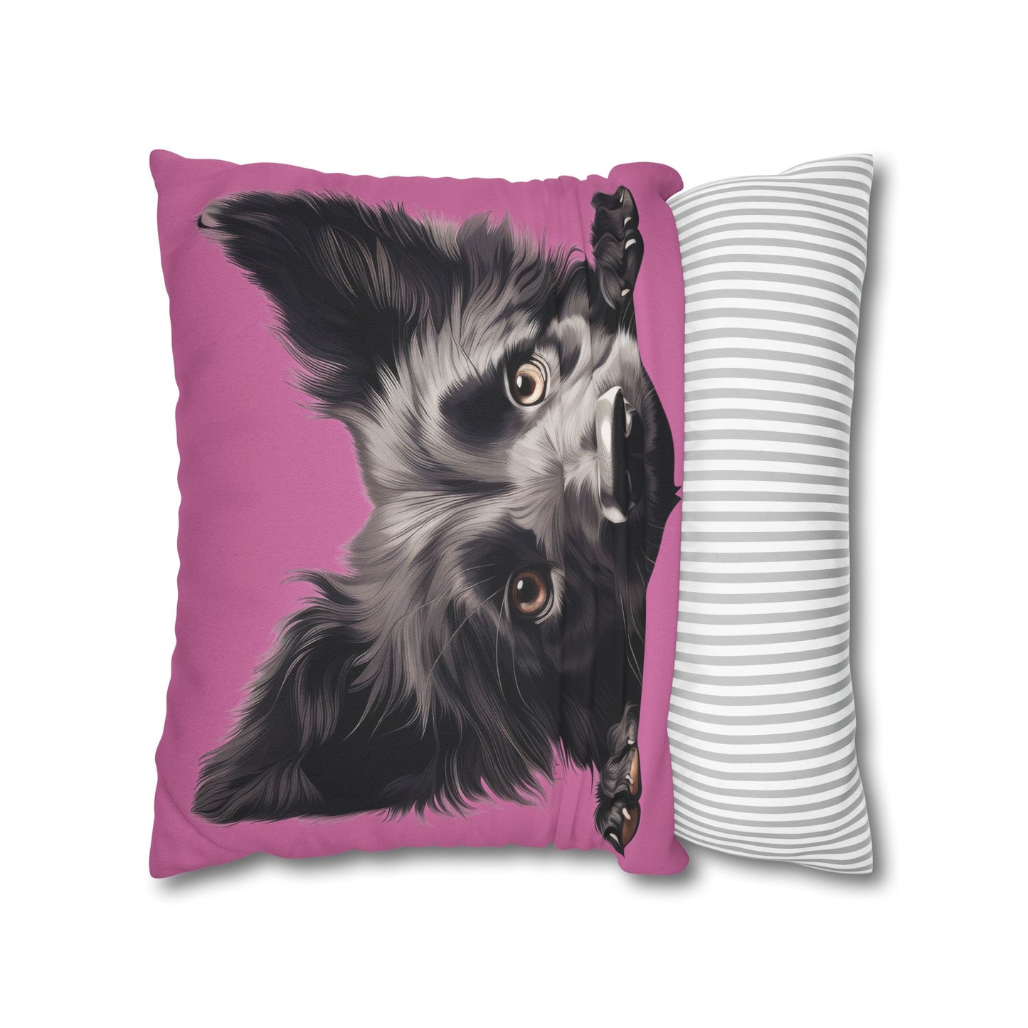 Belgian Sheepdog Face Decorative Pillow - Cute Peeking Pet Throw Pillowcase