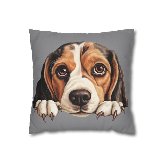 Beagle Face Decorative Pillowcase — Cute Dog Throw Pillow Cover