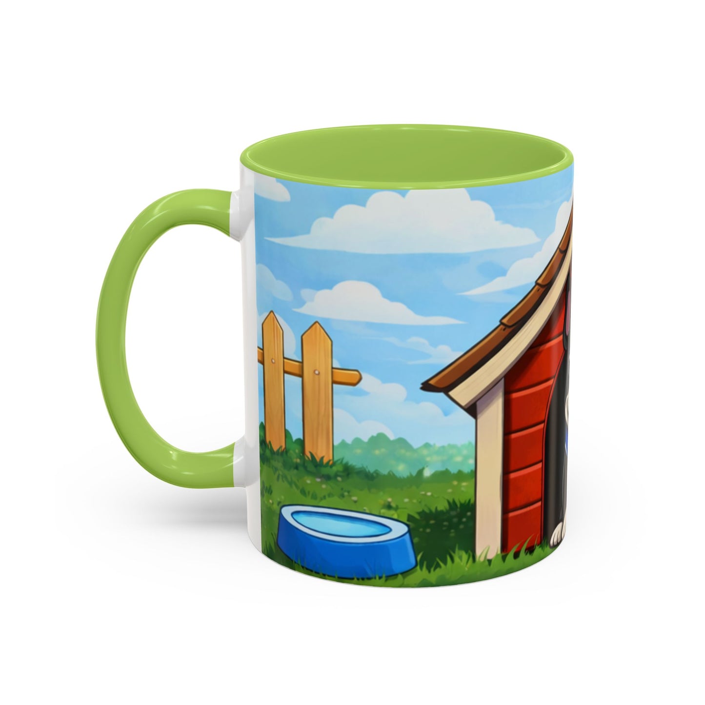 Boston Terrier Dog Mug — "Red Dog House" Accent Coffee Cup (11/15oz)