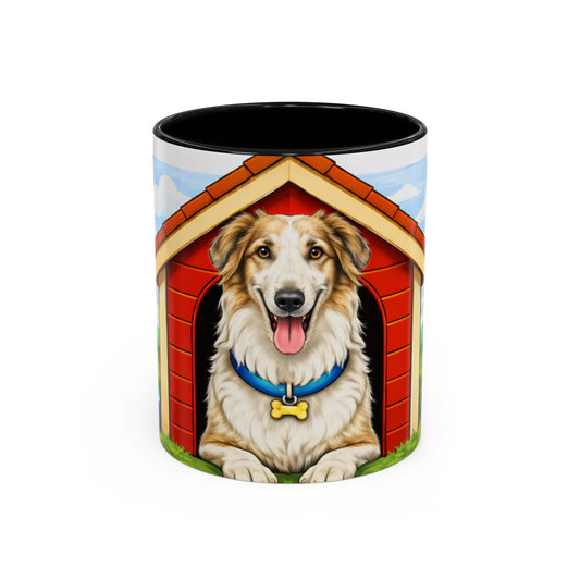 Borzoi – Red Doghouse Design Accent Mug (11/15oz)