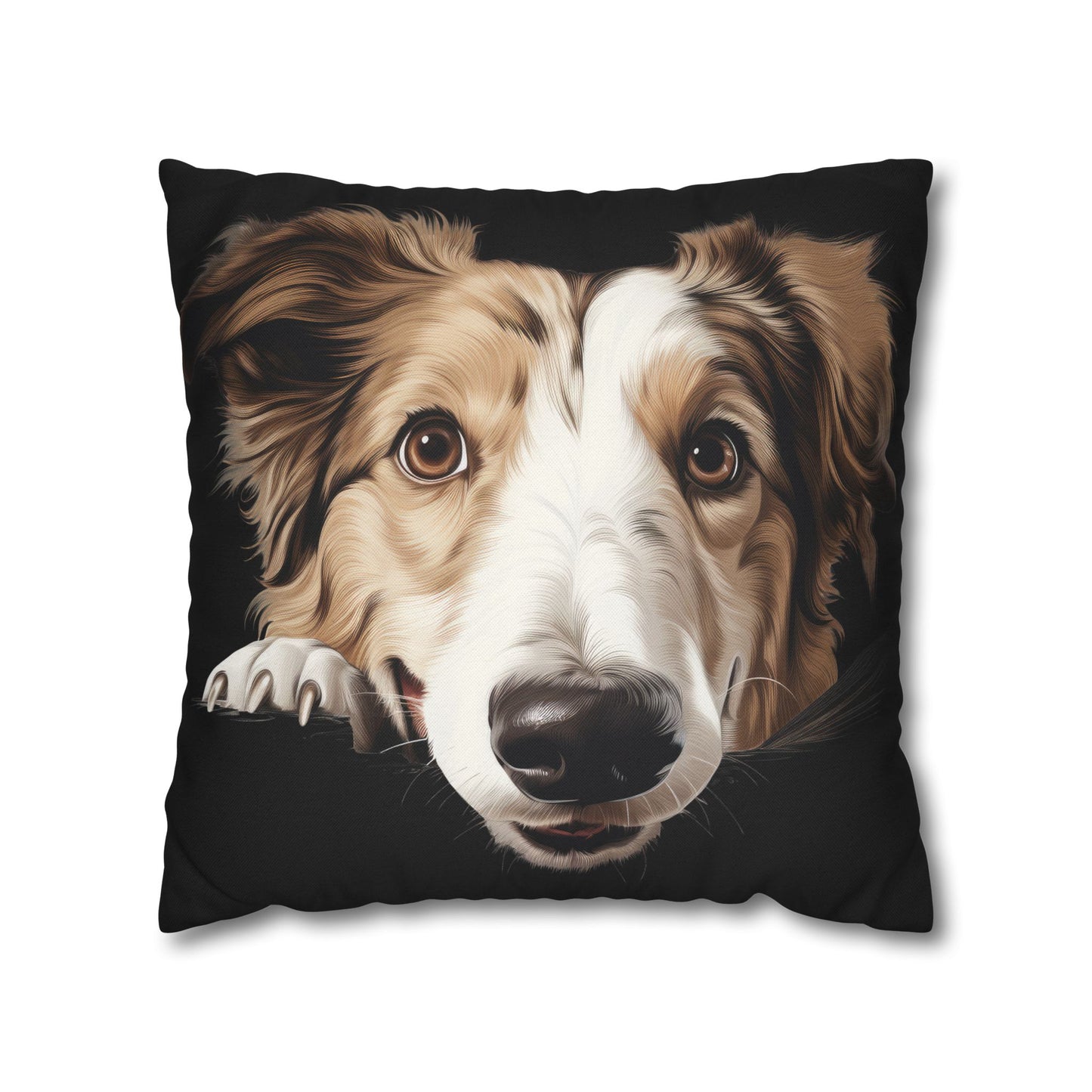 Borzoi Face Throw Pillow - Cute Dog Decorative Pillowcase