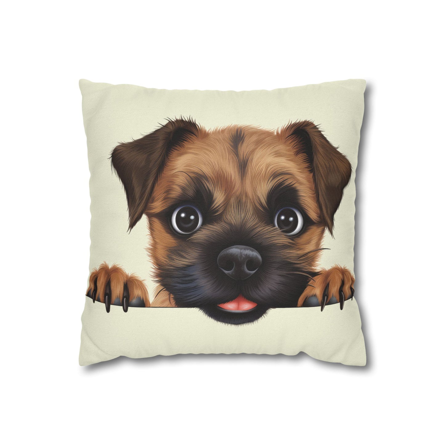 Border Terrier Throw Pillowcase — Adorable Puppy Decorative Pillow Cover