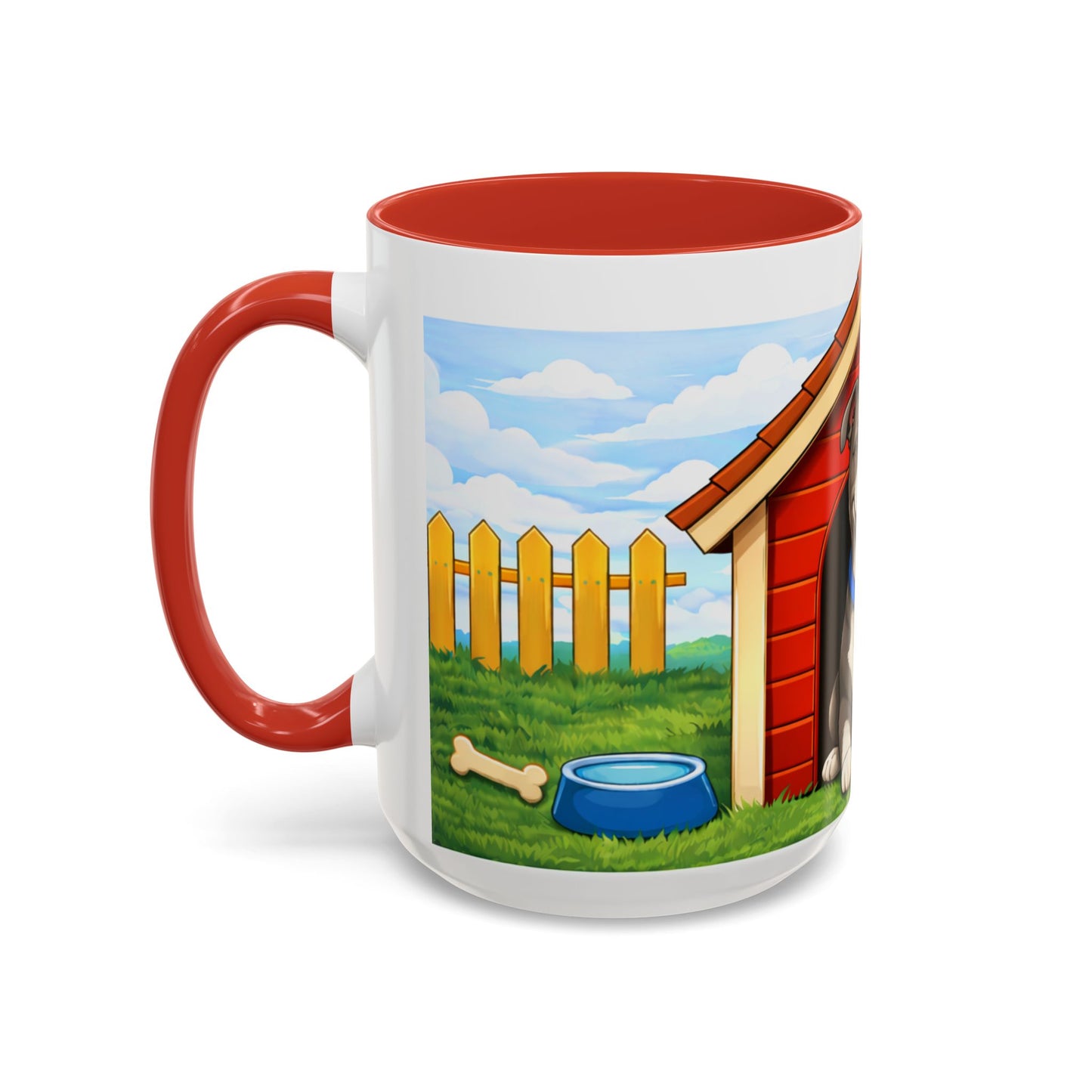 American Pit Bull  — Cute Pitbull in Red Doghouse Coffee Cup (11/15 oz)