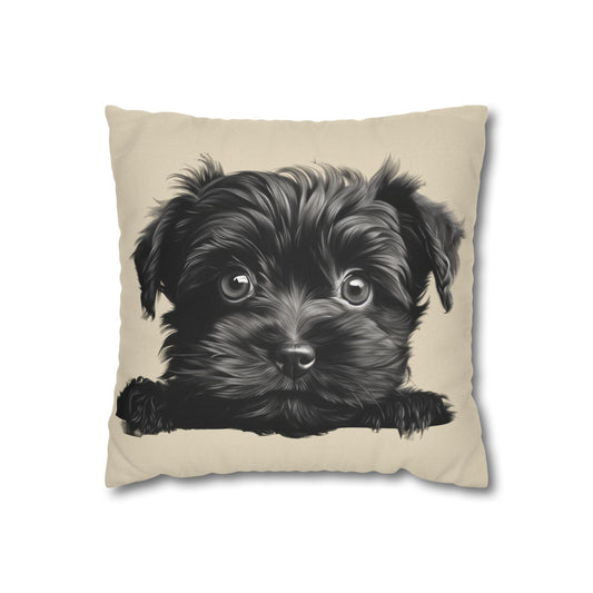 Affenpinscher Face Throw Pillowcase — Cute Dog Decorative Cushion Cover
