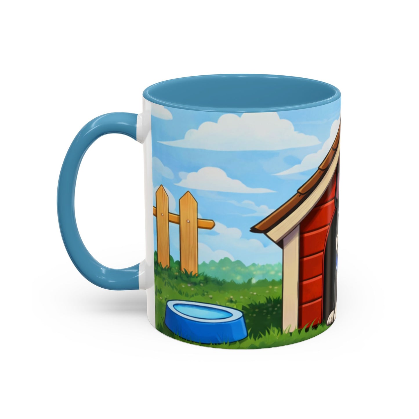 Boston Terrier Dog Mug — "Red Dog House" Accent Coffee Cup (11/15oz)