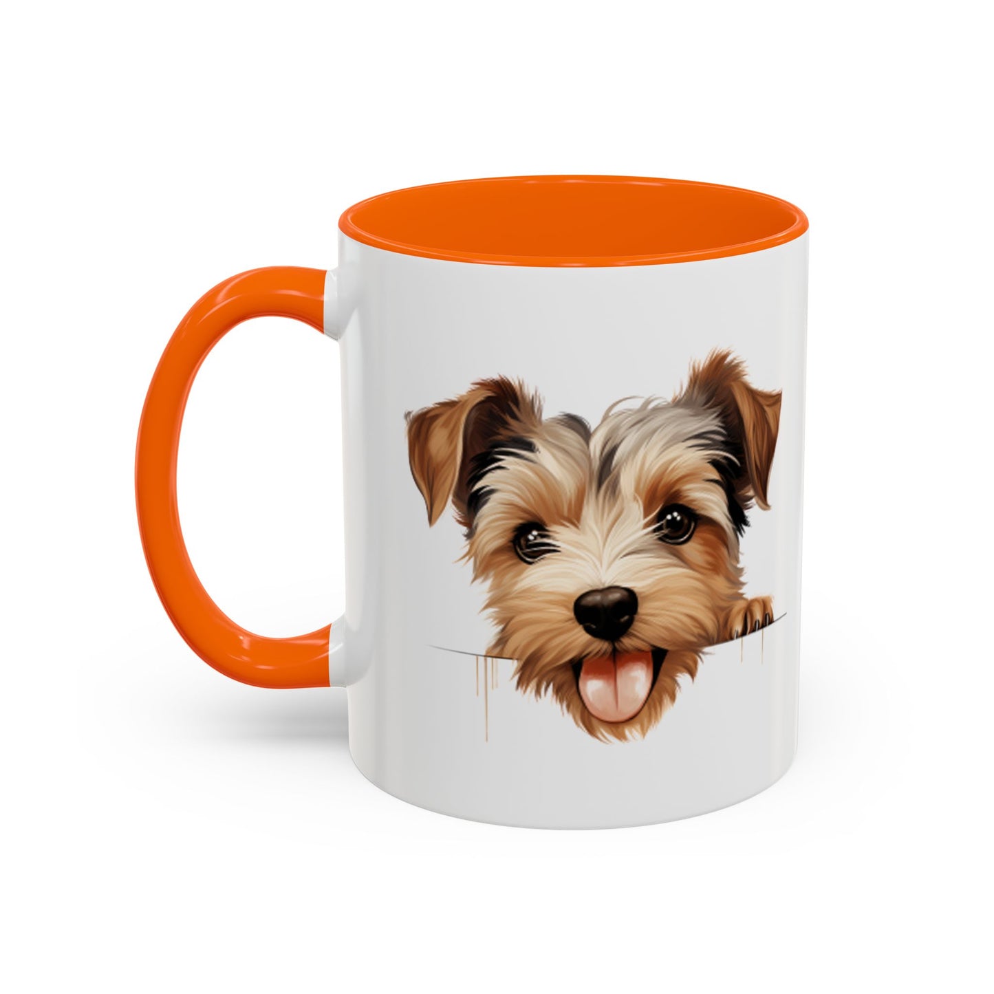 Biewer Terrier Coffee Mug — Cute Peekaboo Puppy Accent Mug (11/15oz)