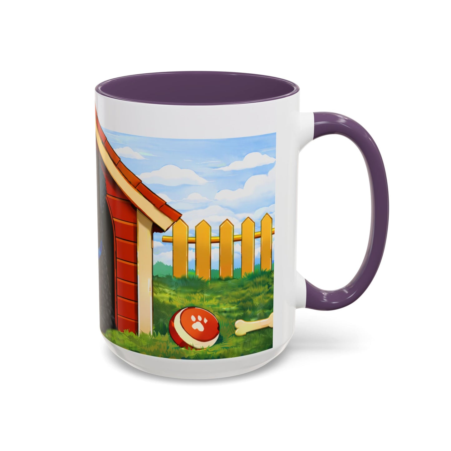 Curly-Coated Retriever — Red Doghouse Accent Coffee Mug (11oz/15oz)