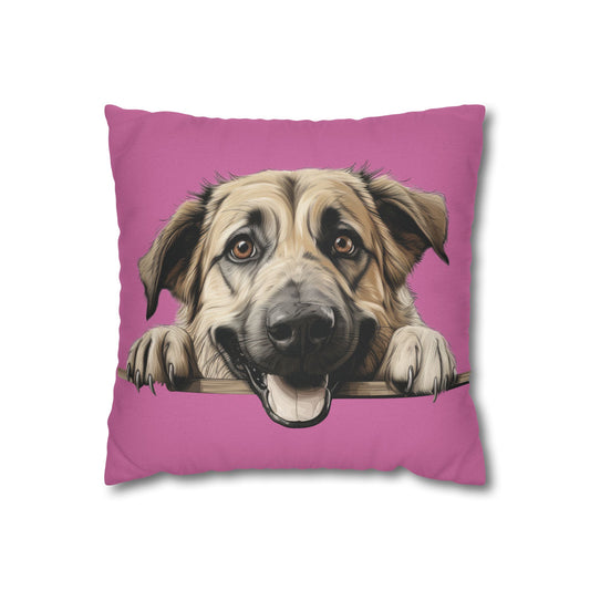Anatolian Shepherd Pillowcase — Playful Peeking Puppy Decorative Pillow Cover