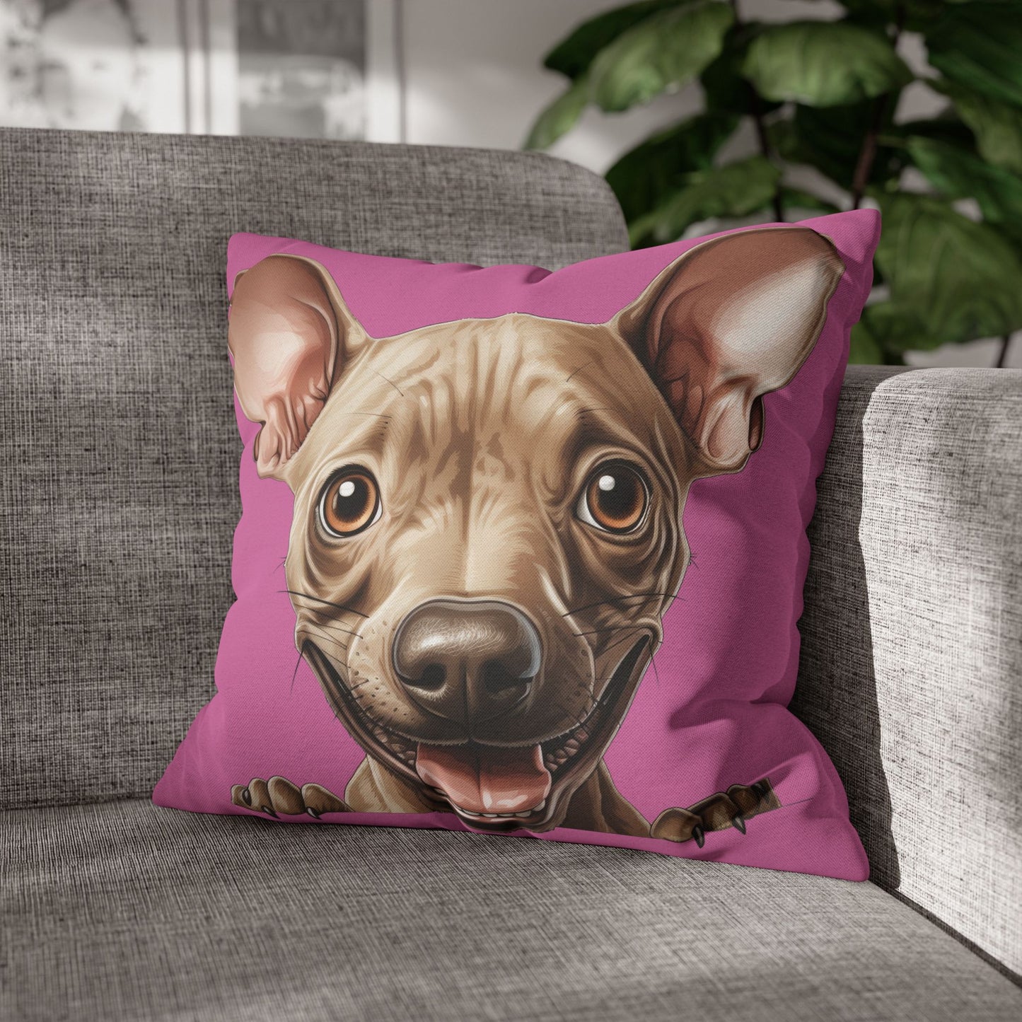 American Hairless Terrier Throw Pillowcase — Decorative Dog Pillow Cover