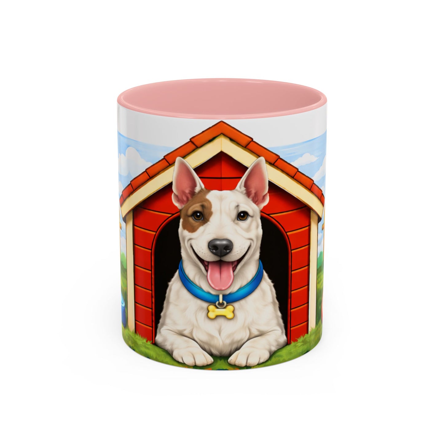 Bull Terrier — Red Doghouse Accent Mug (11/15oz)