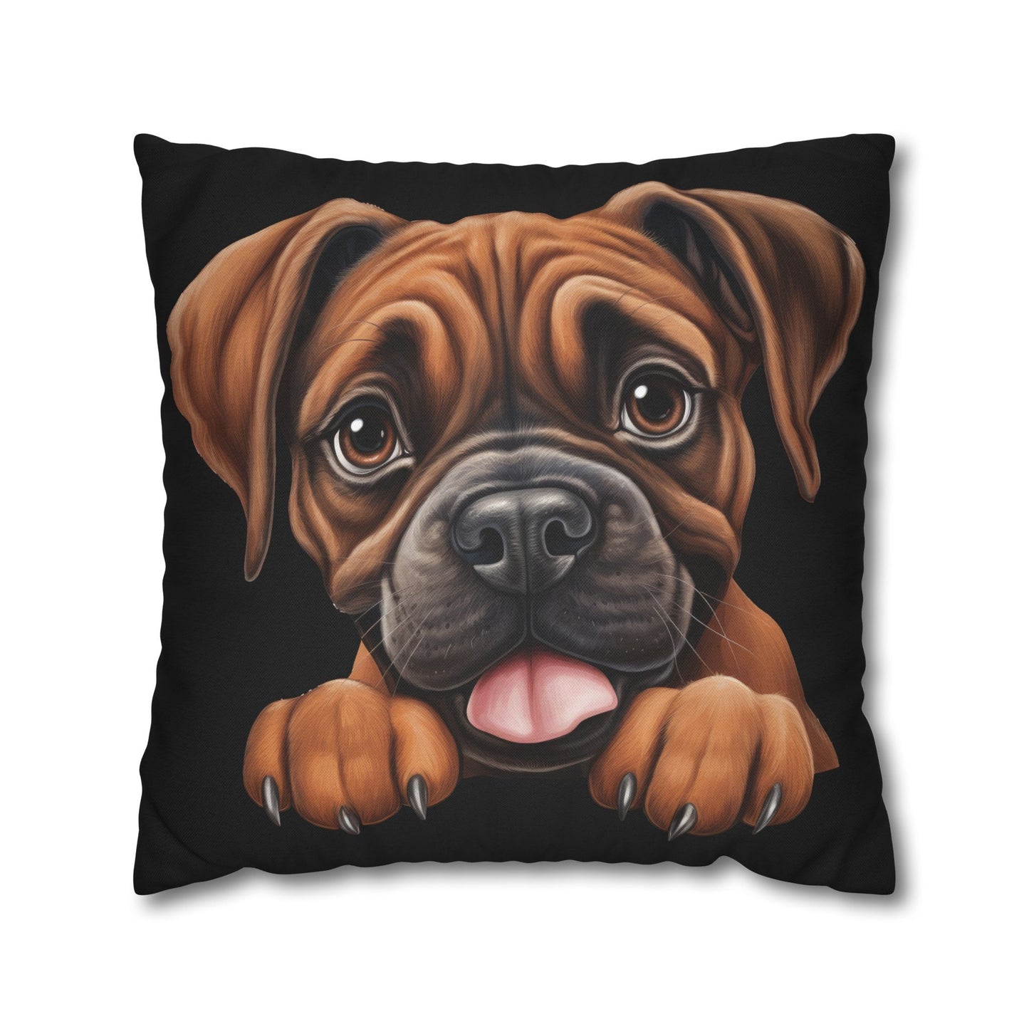 Brown Boxer Decorative Pillowcase — Cute Dog Throw Pillow Cover