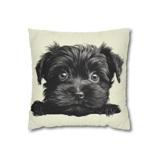 Affenpinscher Face Throw Pillowcase — Cute Dog Decorative Cushion Cover
