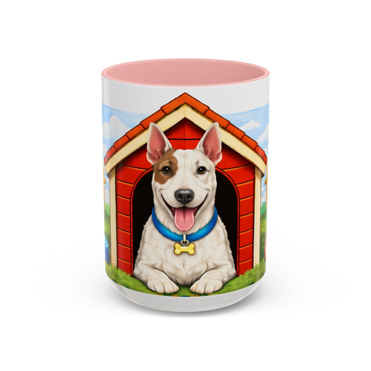 Bull Terrier — Red Doghouse Accent Mug (11/15oz)