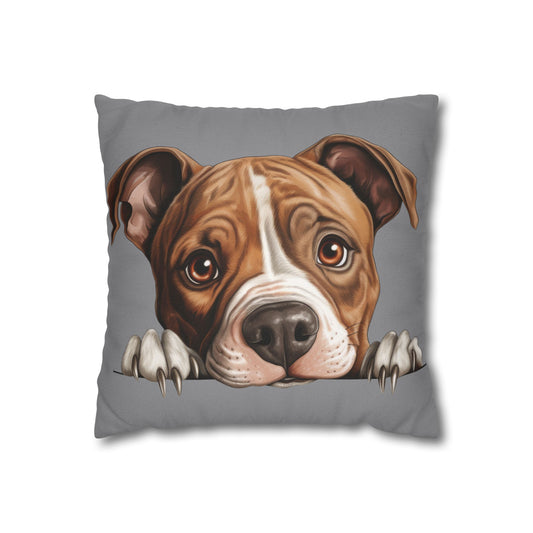 American Staffordshire Terrier Decorative Pillowcase — Cute Dog Face Throw Pillow Cover