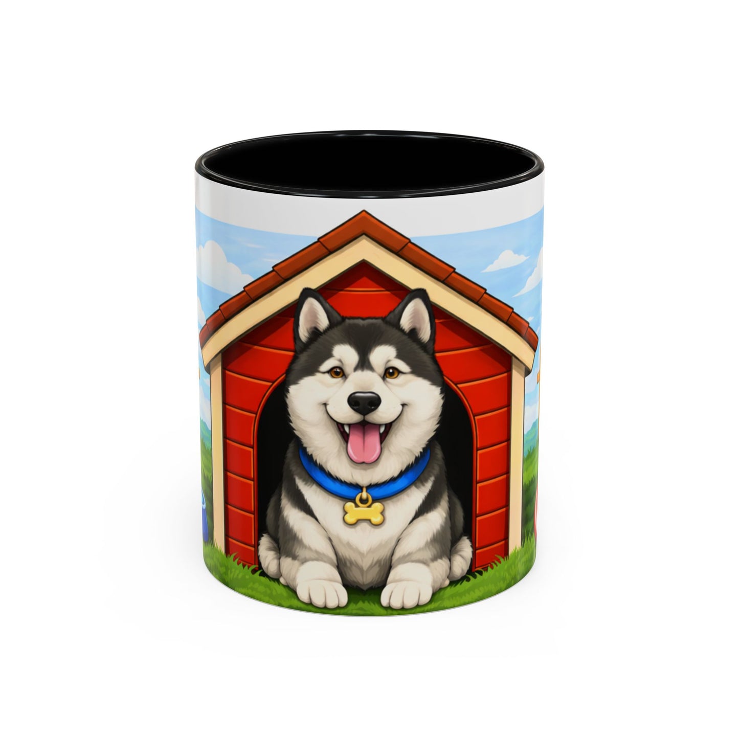 Alaskan Malamute : Red Dog House Mug (11oz/15oz)