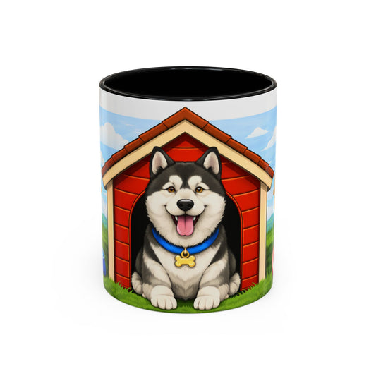 Alaskan Malamute : Red Dog House Mug (11oz/15oz)
