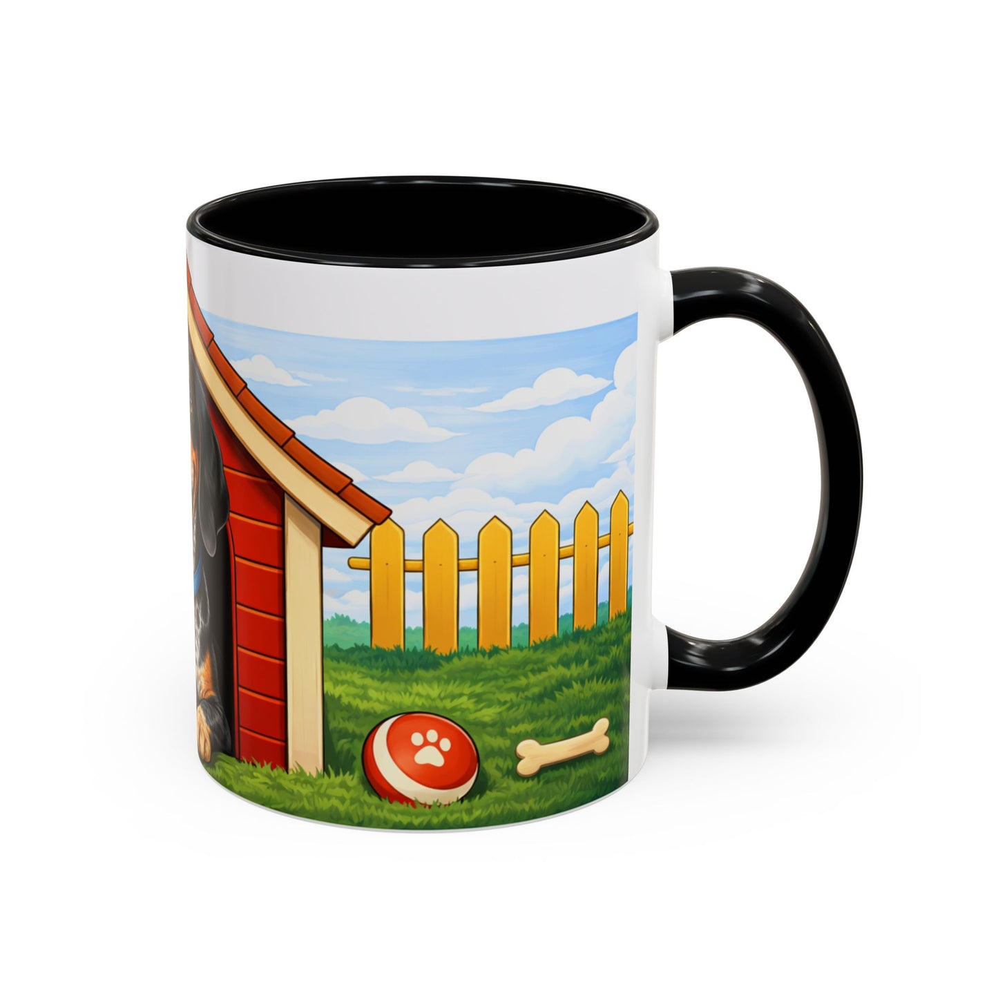 Bluetick Coonhound — Red Doghouse Accent Mug (11/15oz)