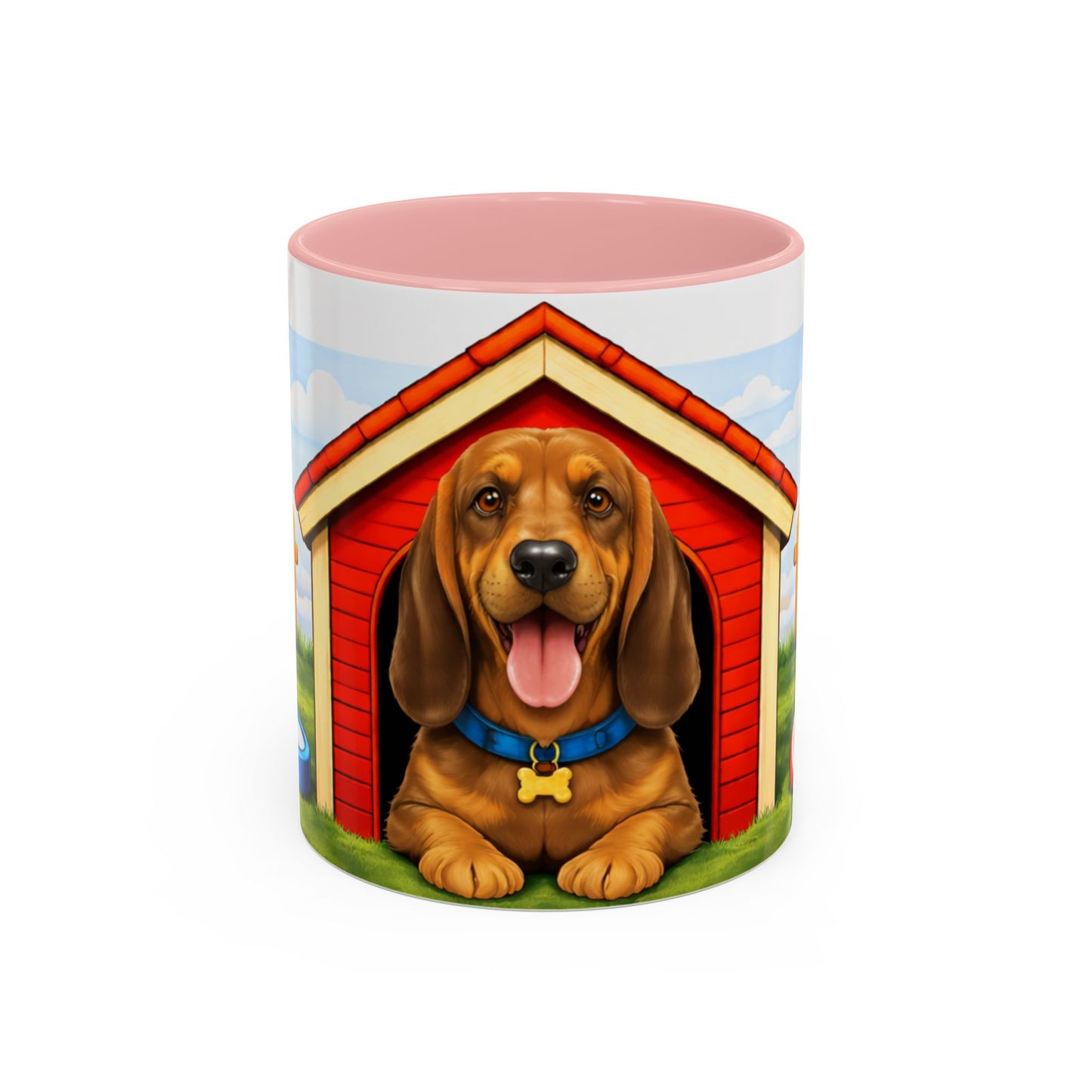 Bloodhound — Red Doghouse Design Accent Mug (11/15oz)