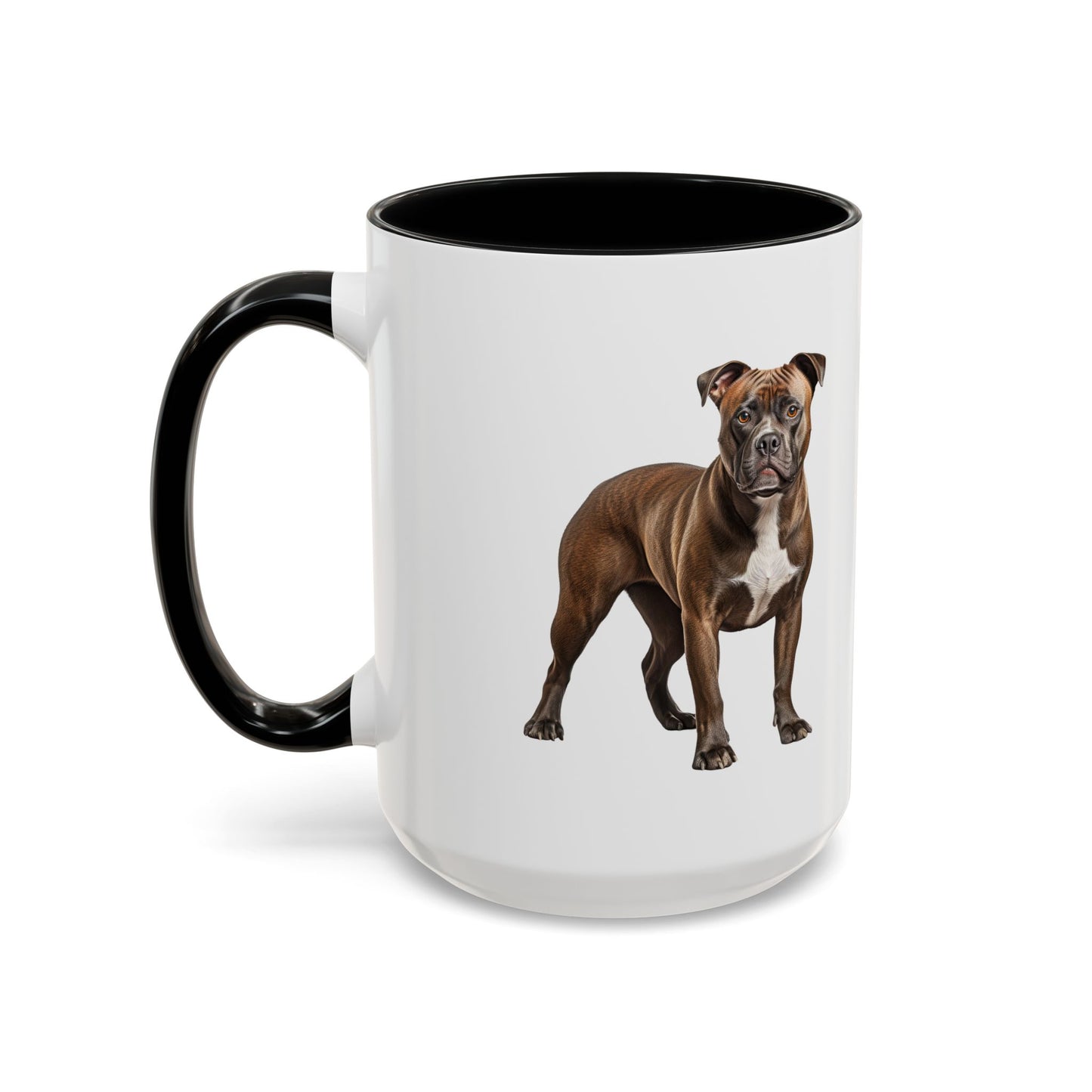 staffordshire-bull-terrier Accent Coffee Mug — Cute Brown Boxer Dog Illustration (11/15 oz)