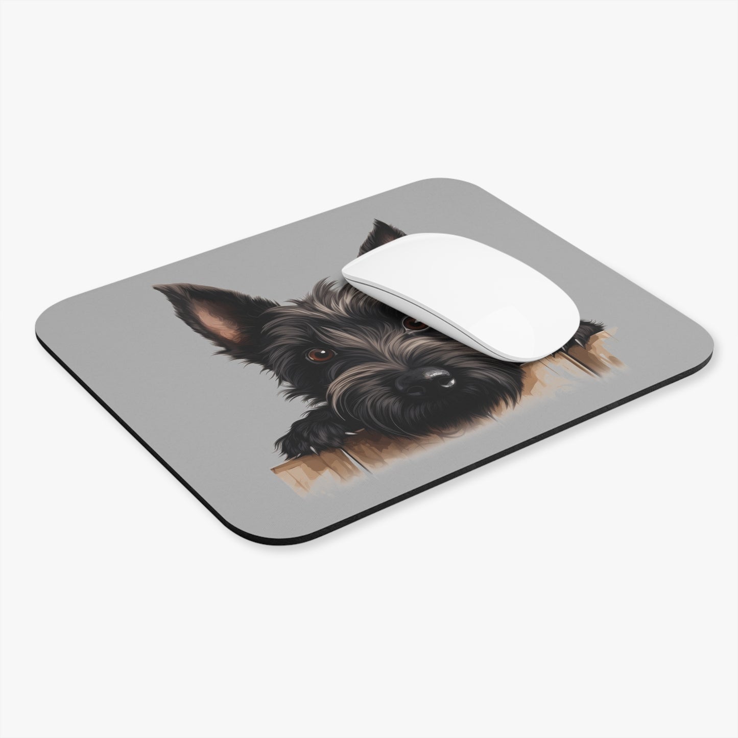 Scottish Terrier Mouse Pad - Light Grey