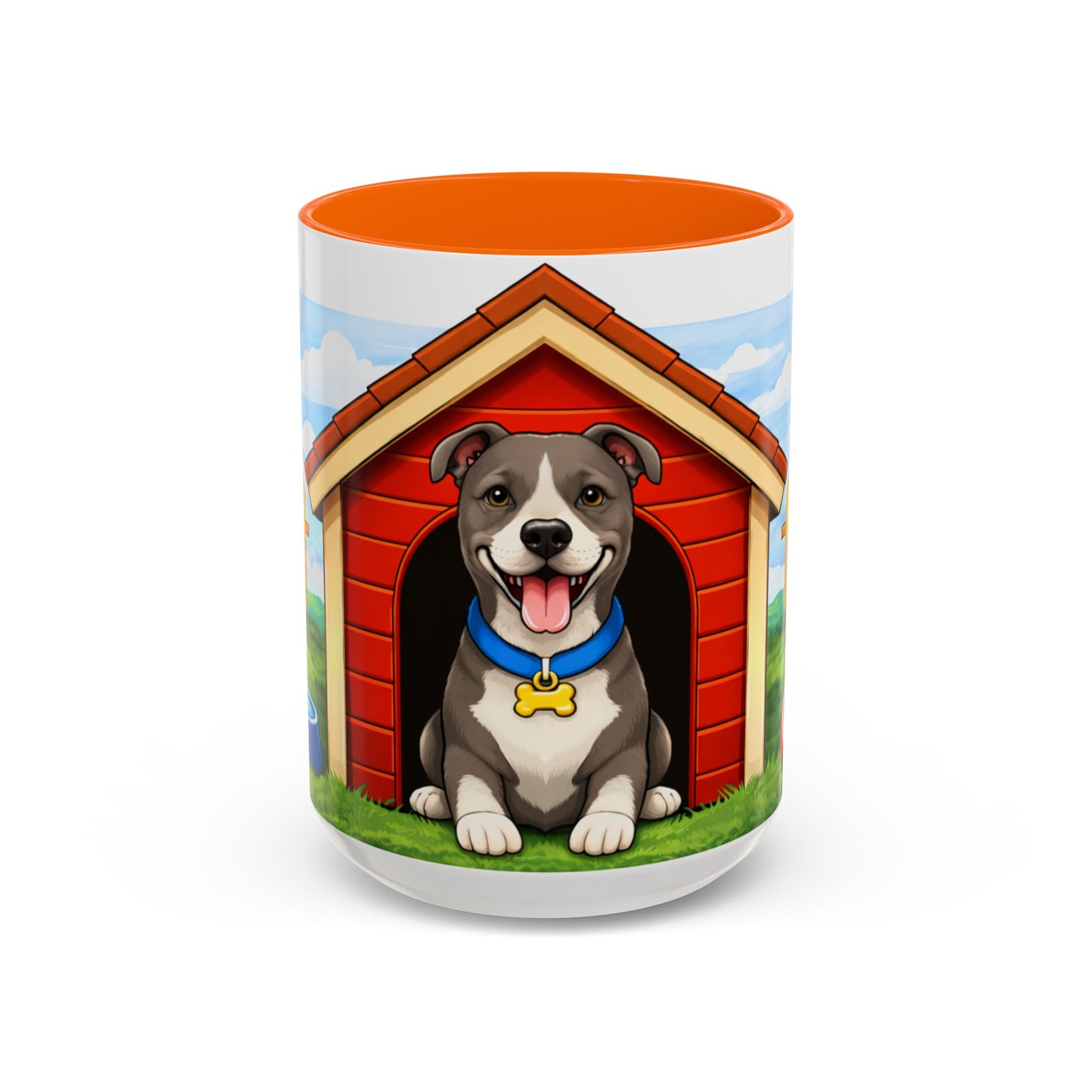 American Pit Bull  — Cute Pitbull in Red Doghouse Coffee Cup (11/15 oz)