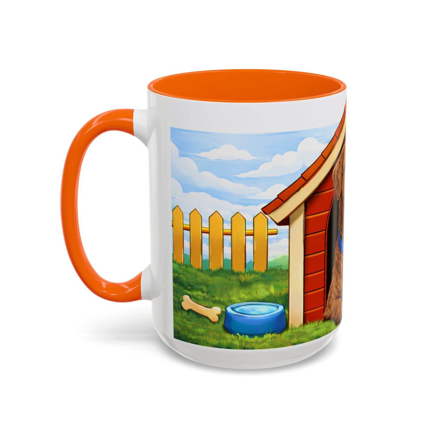 Chesapeake Bay Retriever — Red Doghouse Design Accent Mug (11oz/15 oz)