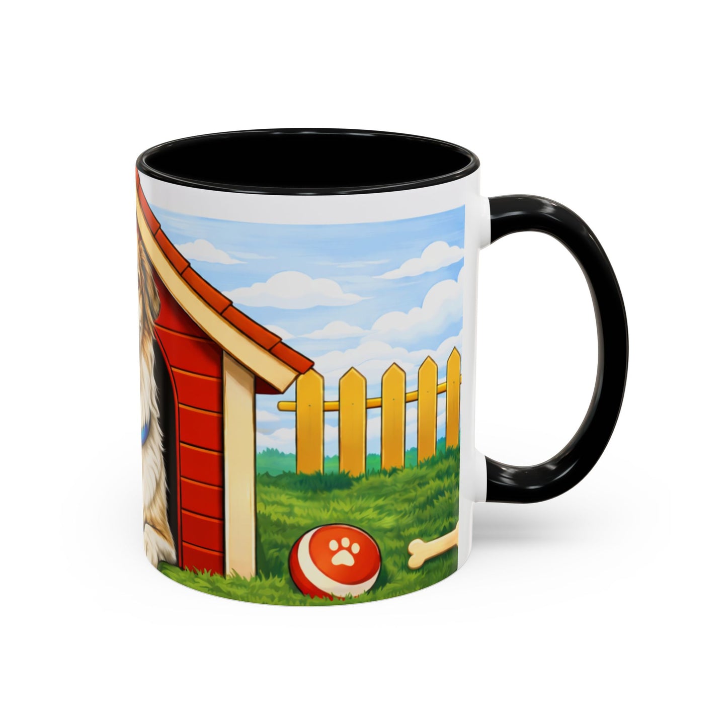 Borzoi – Red Doghouse Design Accent Mug (11/15oz)