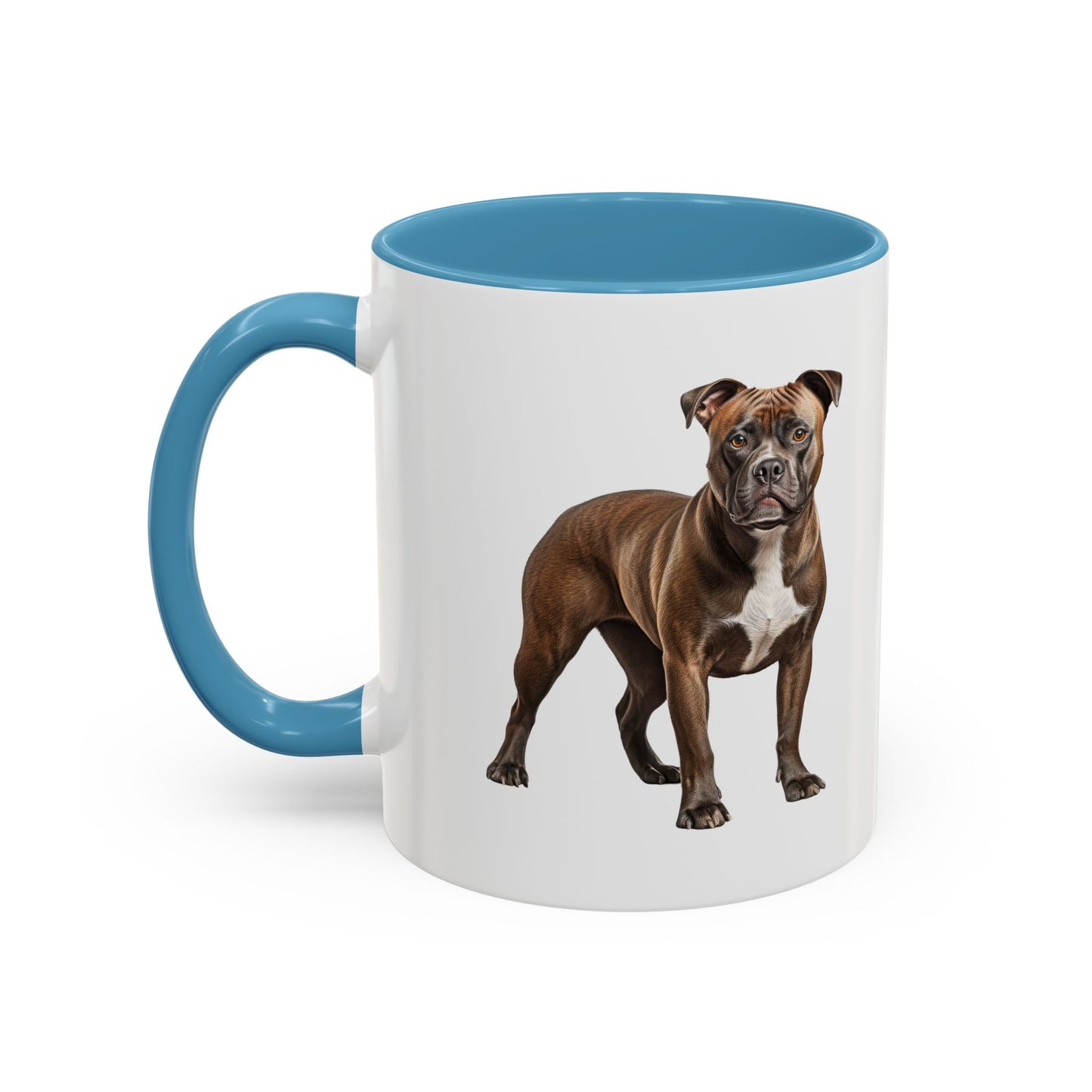 staffordshire-bull-terrier Accent Coffee Mug — Cute Brown Boxer Dog Illustration (11/15 oz)